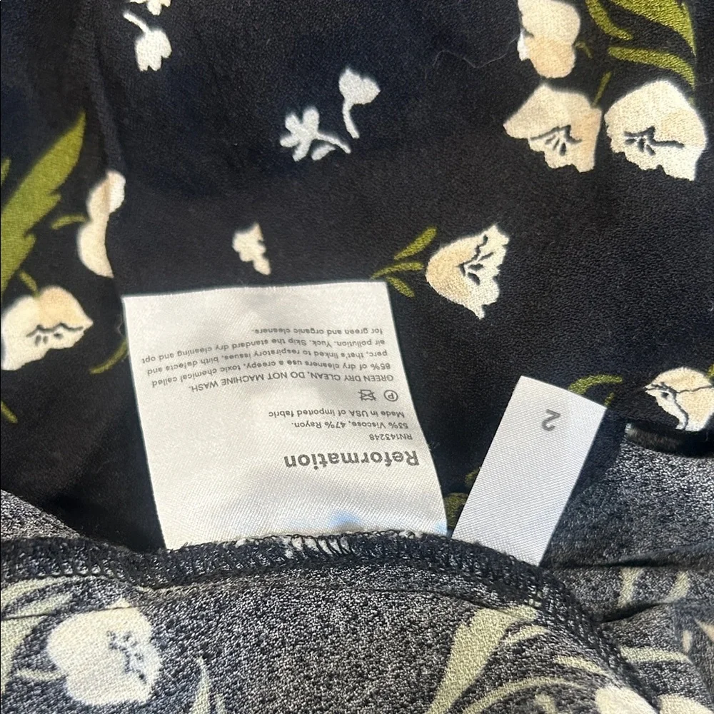 Reformation Gavin Floral Print Cutout Back Midi Dress Size 2 - Picture 8 of 12